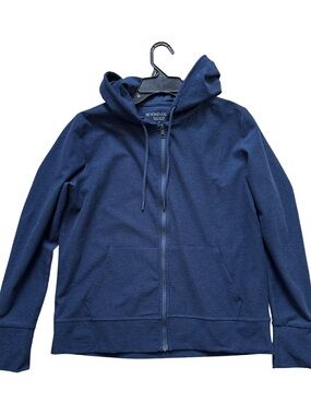 Beyond Yoga Spacedye Navy Full-Zip Cropped Hoodie Size S